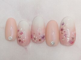 桜ネイル/春/上品/カラグラ