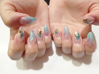 ネイル リッチ(Nail Rich)/大理石×シェル