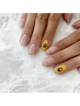 ネイルサロン クール(Nailsalon Coeur)/ひまわりネイル