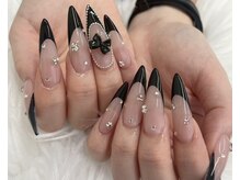 ルノン 獨協大学前店(LUNON)/フレンチネイル×リボン