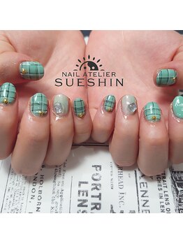 スーシン(SUESHIN)/plaid×green