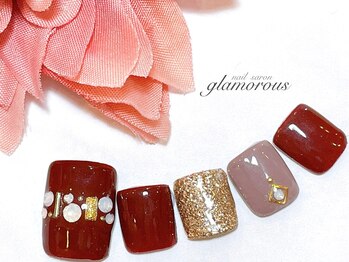 ネイルグラマラス 西新井店/《フットネイル》大人上品フット