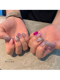 涼しげクリアアートネイル