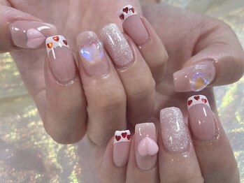 ミイネイル(Me nail)/#ハートフレンチ#バレンタイン