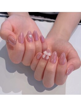 ダリア 西大寺本店(DAHLIA)/リボンハートネイル