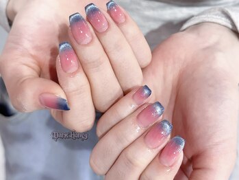 ダークハニー 原宿店(Dark Honey)/ブルーフレンチマグネットネイル
