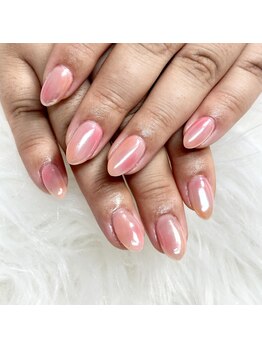 マイオティック ネイル(miotic nail)/ニュアンスパールミラーデザイン