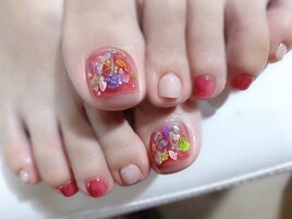 フット 大人 上品 シアー 押し花