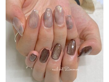 ネイルアート ジマー/マグネットとクリアニュアンス