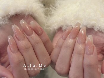 アリューミー 南青山店(Allu.Me)の写真/SNSでも話題の大人気design◇艶々マオジェルワンカラー◇"うる艶×透明感"でナチュラル可愛いネイルを♪