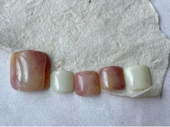 アイネイルズ 梅田店(I nails)/フットもやもや桃ネイル