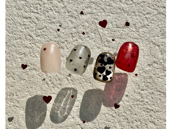 バレンタインネイル/ハートホロ