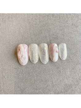 ホワイト&ピンクサンドジェル