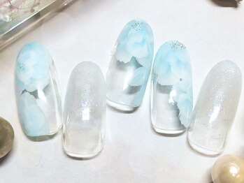 プルトワ(pourtoi)/ブルーフラワーネイル★