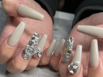 ネイルサロン ジョアアンジェ 天王寺店(joie ange)/スカルプ　シンプル　グレージュ