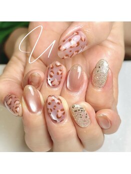 スタジオ結(STUDIO結)/ハート豹柄×マグネットネイル