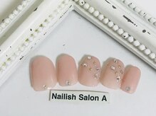 ネイリッシュサロン エー(Nailish Salon A)/キラキラシンプルネイル