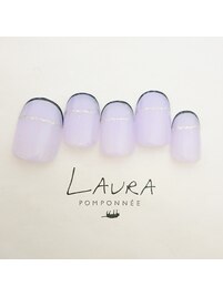 細フレンチ×ラメライン