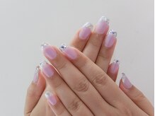 ネイルサロンミキ 横浜(MIKI)/ガラスフレンチクリアパープル紫