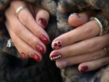 ファンクションネイルズ 表参道 原宿(FUNCTION NAILS)/赤 ホリデーネイル