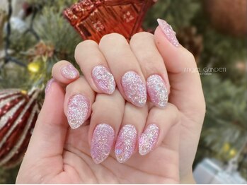 エンジェルガーデンネイル 池袋店(Angelgarden nail)/フラッシュネイル ピンク ラメ
