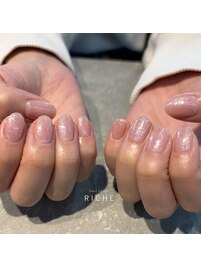 キラキラピンクラメネイル