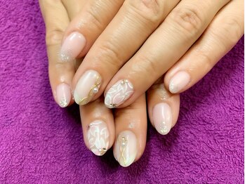 ゲンネイル(gen Nail)/マットホワイト×ミラーライン