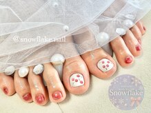 スノーフレーク(Snowflake)/フットネイル☆さくらんぼ