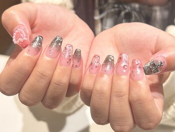 ブレスネイル(brace Nail)/ピンク×クロラメグラデーション