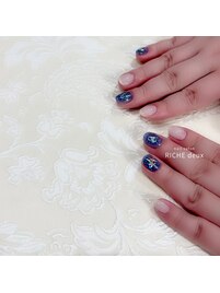 シェル×押し花ネイル