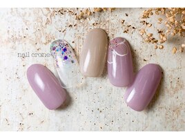 パープルフラワーネイル