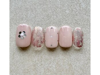 ホロフラワー×ホイルネイル