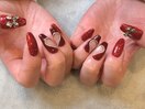 バレンタインネイル