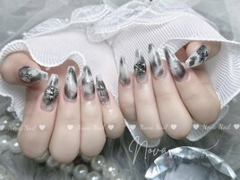 ブラックシルバーネイル