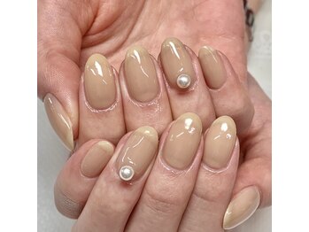 アイリッシュネイル 久屋大通店(Irish Nail)/シアーベージュ×立体パール