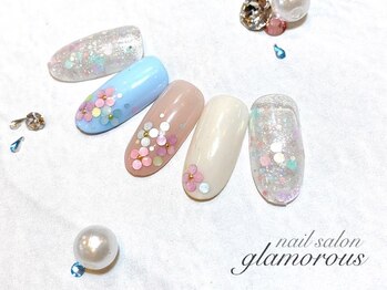 ネイルグラマラス 西新井店/《パラジェル》ホログラム　お花