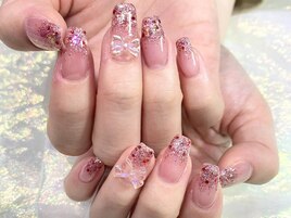 #バレンタインネイル#ラメネイル