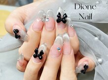 ディオーネ ネイルスタジオ(Dione)/チップ長出し+マグネットグラデ
