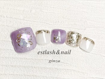 エストラッシュアンドネイル 銀座店(est lash&nail)/フットパープルシェルネイル