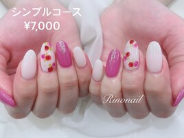 水彩ローズネイル