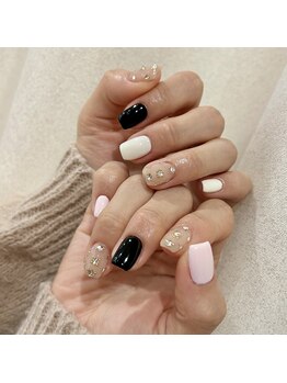 カリス 長岡店(CHARIS)/ワンカラー、ビジューネイル