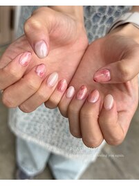 定額アート◆桃ネイル
