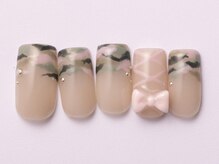ジェミーネイル エビス(Jemiy nail ebisu)/迷彩フレンチリボン11060yen