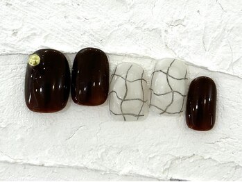 ネイルメゾン 池袋店(NAIL MAISON)/ブラウンチェック¥8050