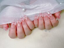 スノーネイルサロン 新宿店(Snow nail salon)/クリアリボンネイル