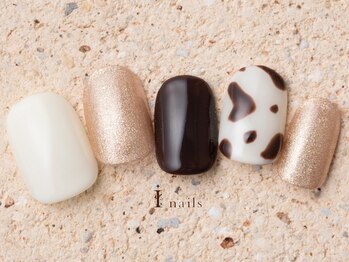 アイネイルズ 町田店(I nails)/牛柄シンプルネイル7980円