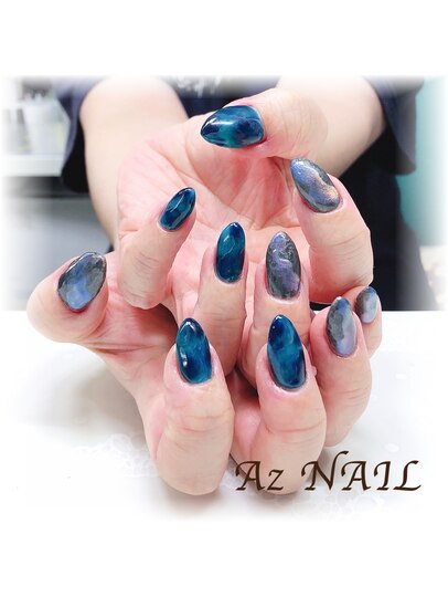 2025年冬】べっ甲 ブルーのネイルデザイン集｜人気順｜ホットペッパー  