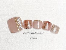 エストラッシュアンドネイル 銀座店(est lash&nail)/フットベージュマーブルネイル