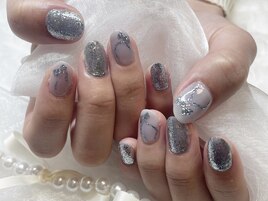 ラメリボンネイル