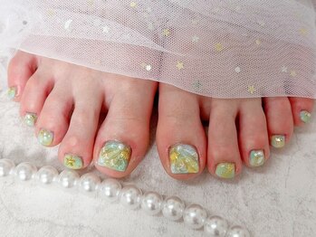 エミリオネイル(EMILIO NAIL)/夏フットネイル，海，3D，貝